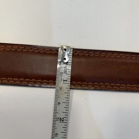 Leather Belt With Brass Buckle - Picture 9 of 9